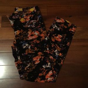 Anthropologie Floral Corduroy Pants